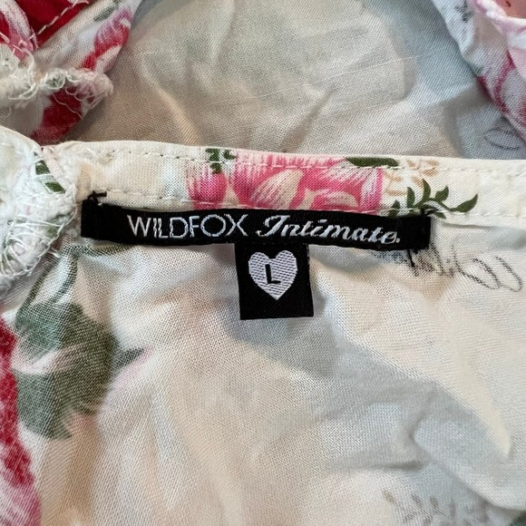 WILDFOX Intimate Romper Womens White Large Red Rose Sleepwear - Picture 10 of 10